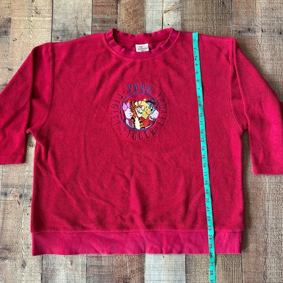 Disney Store Pooh Piglet Eeyore Tigger Embroidered Pullover Sweatshirt 3/4 Sleev - Picture 5 of 9